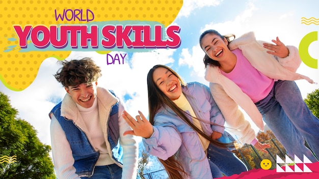 Colagem do Dia Mundial das Habilidades da Juventude