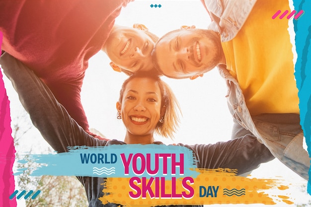 Colagem do Dia Mundial das Habilidades da Juventude