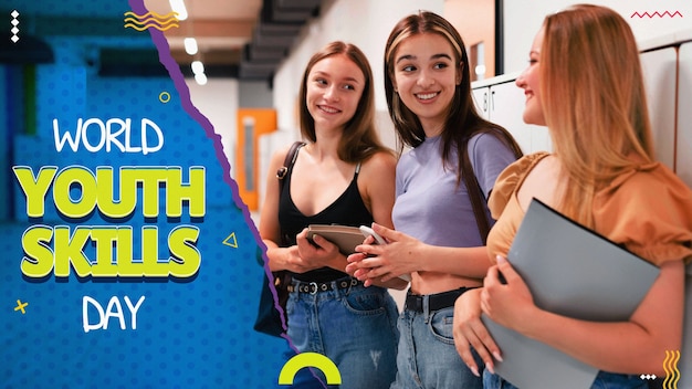 Colagem do Dia Mundial das Habilidades da Juventude