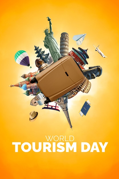 Colagem do Dia Mundial do Turismo