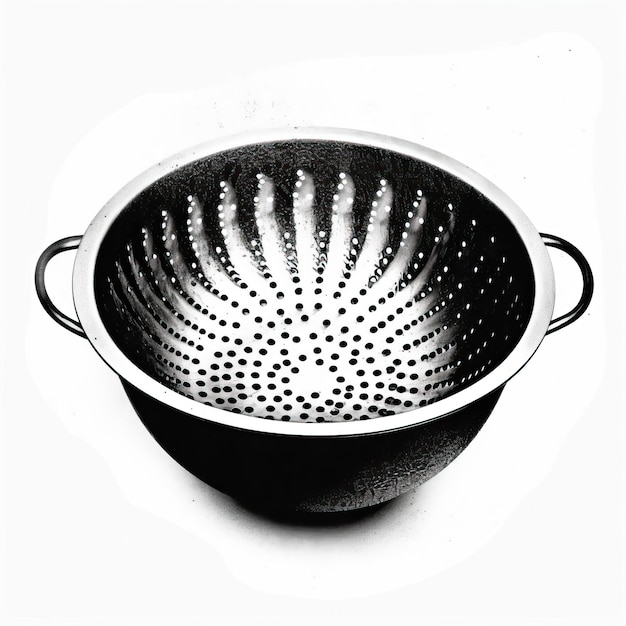 Foto colander estilo de arte negro y blanco fondo blanco