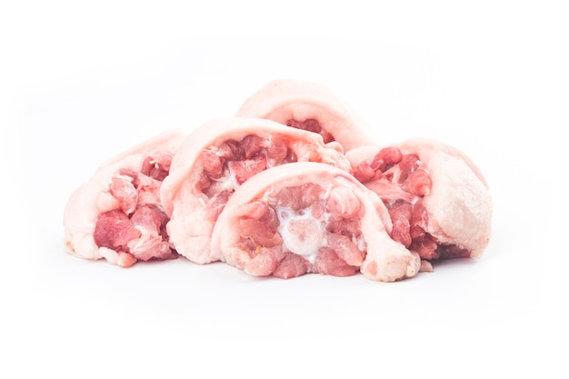 Colas de cerdo frescas, huesos de cerdo frescos