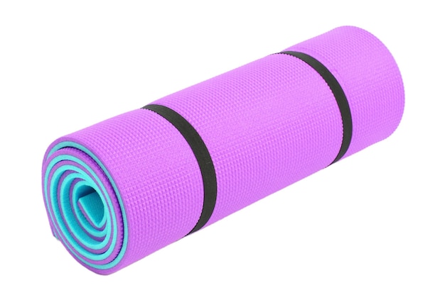 Colchoneta para fitness aislado en blanco