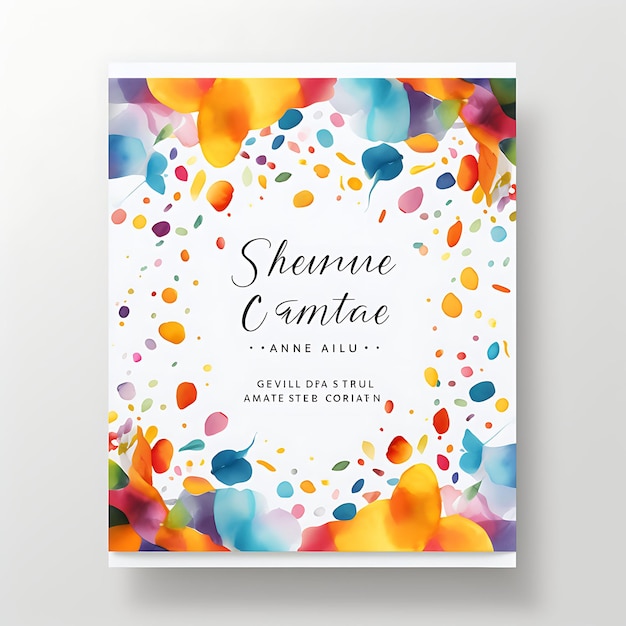 Coleção Carnaval Confeti Colorido Cartão de convite de casamento Confeti ilustração ideia de design