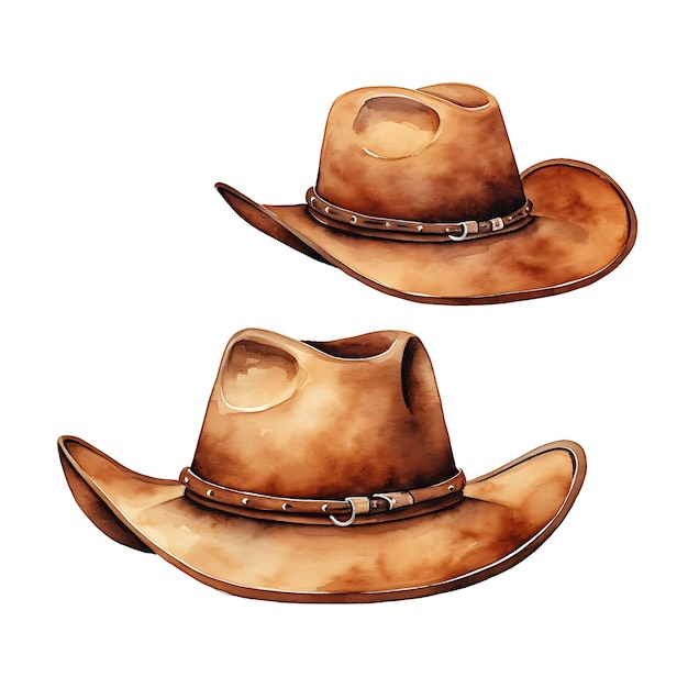 Coleção Chapéu de Cowboy Cartão de convite de casamento Chapéu de cowboy Forma Suede Pa Ilustração ideia design