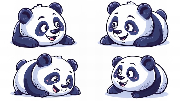 Foto coleção de adesivos de panda engraçados