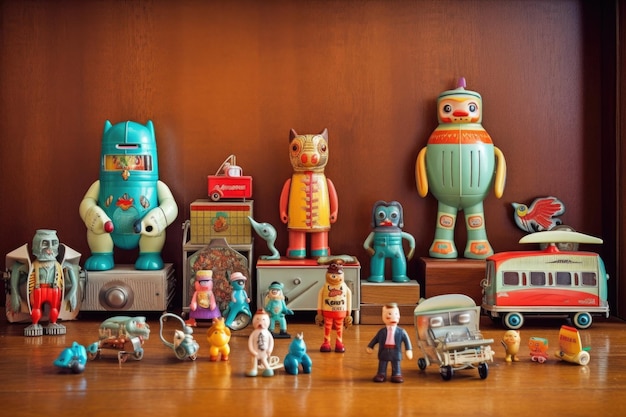 Foto coleção de brinquedos retro criados com ia generativa