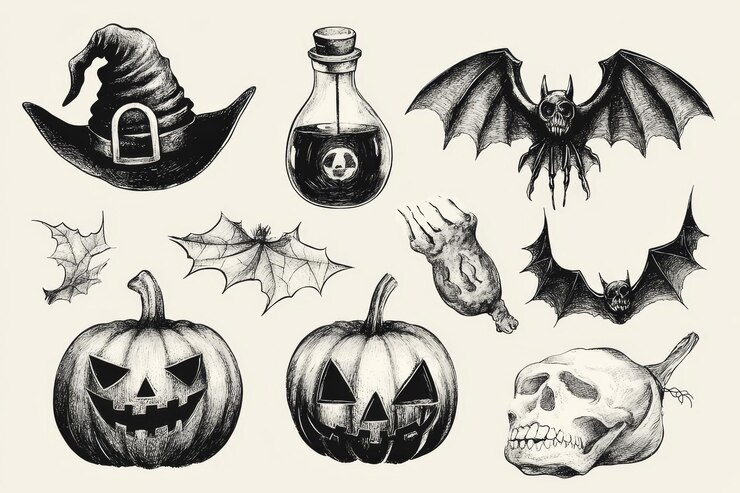 Foto coleção de elementos de halloween