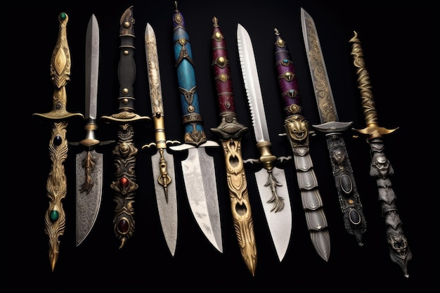 Coleção de facas e espadas criadas com IA generativa