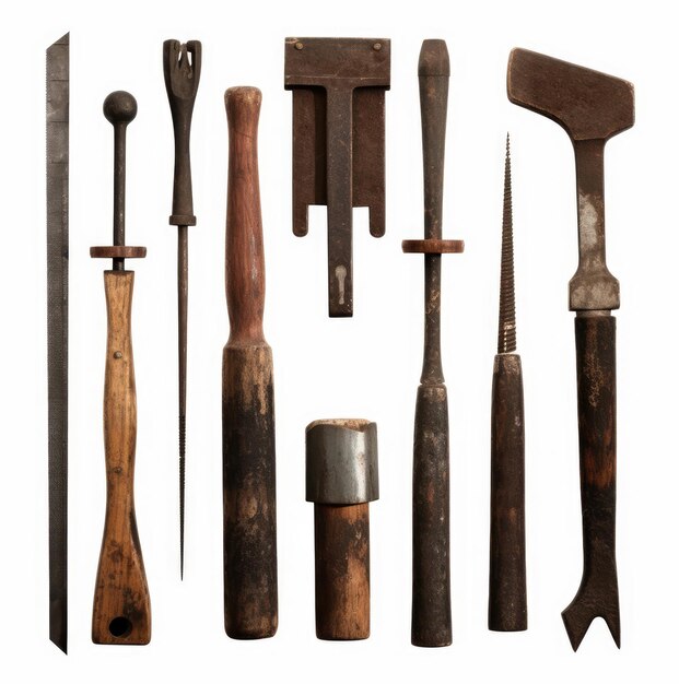 coleção de ferramentas antigas