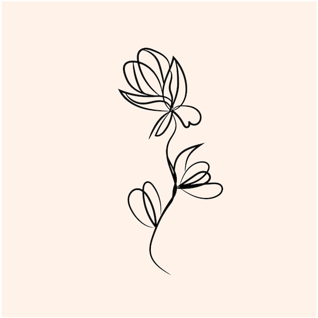 coleção de flores desenhadas à mão vetorial