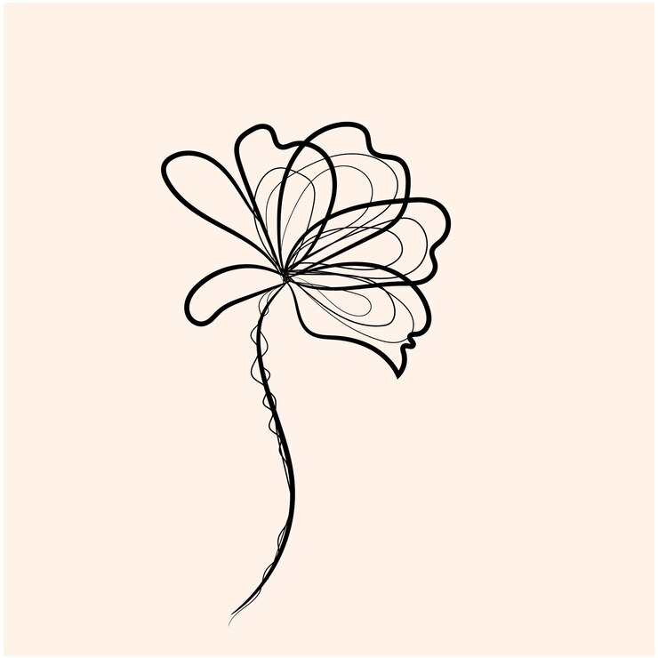 Foto coleção de flores desenhadas à mão vetorial