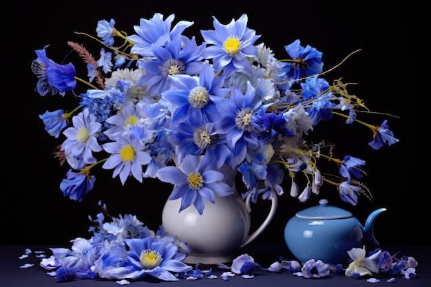Coleção de flores para a segunda-feira azul