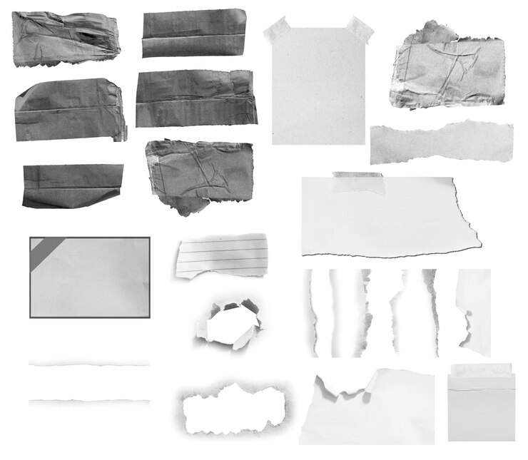 Foto coleção de fundo de textura isolado de papel rasgado com espaço de cópia para texto