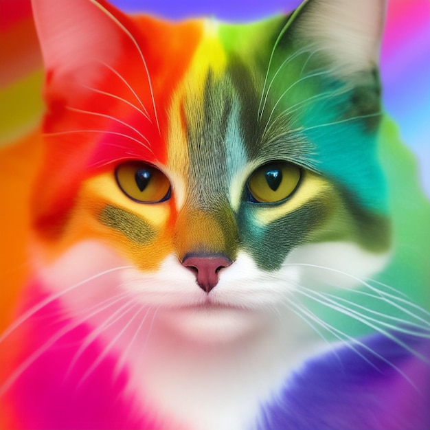 Coleção de gatos coloridos