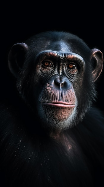 Coleção de imagens de primatas em um fundo preto