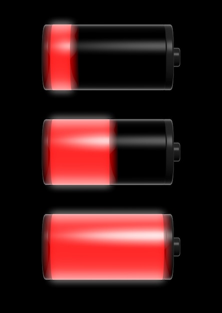 Coleção de indicadores de nível de carga da bateria