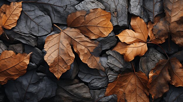 Foto coleção de inúmeras folhas estreitamente agrupadas criando um sotaque orgânico ia generativa