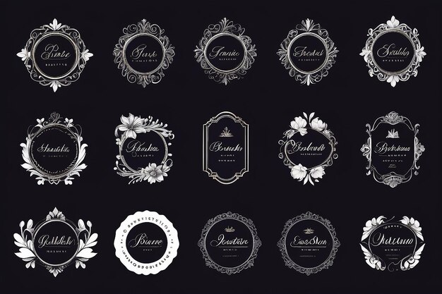 Coleção de logotipo e emblema de boutique de estúdio de moda e salão de beleza