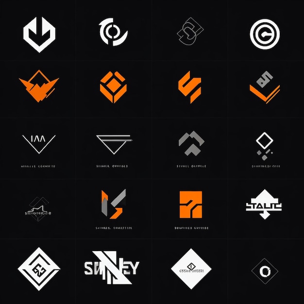 Foto coleção de logotipos abstratos criativos modernos logotipo pode ser usado para identidade de marca de ícone finanças sim social