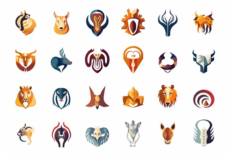 Foto coleção de logotipos de animais