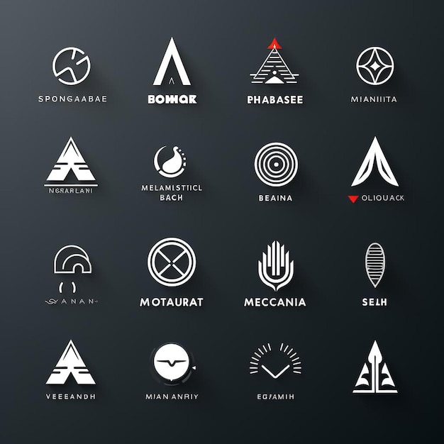 Foto coleção de logotipos vetoriais de design plano minimalista para marcas