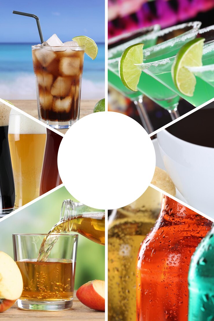 Foto coleção de menu de bebidas bebidas bebidas cola café restaurante bar
