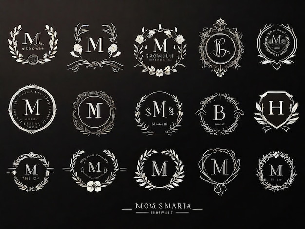 Foto coleção de modelos de logotipo de monograma de casamento