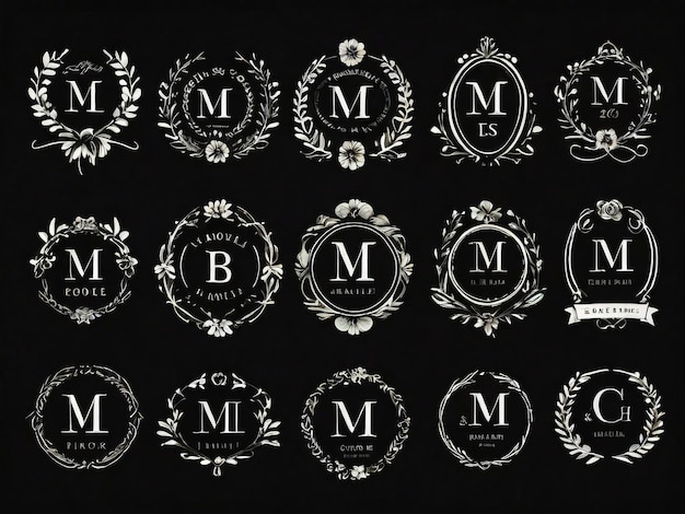 Foto coleção de modelos de logotipo de monograma de casamento