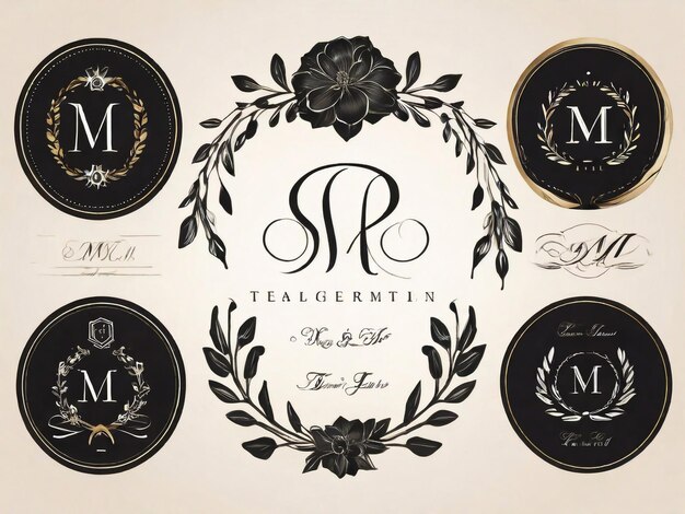 Coleção de modelos de logotipo de monograma de casamento