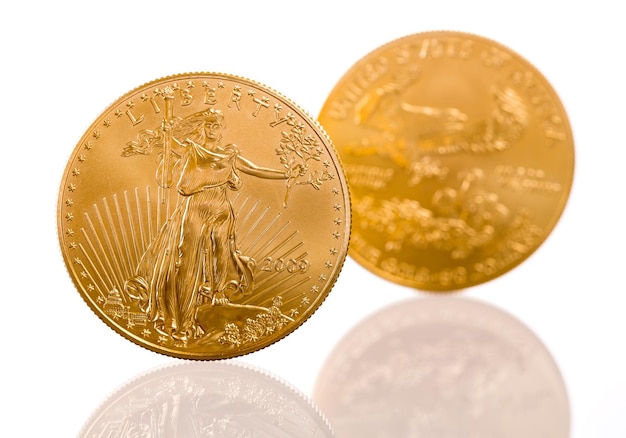 Coleção de moedas de ouro de uma onça