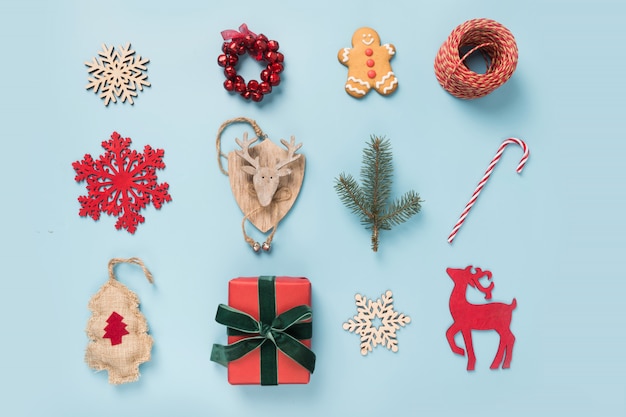 Coleção de Natal com flocos de neve