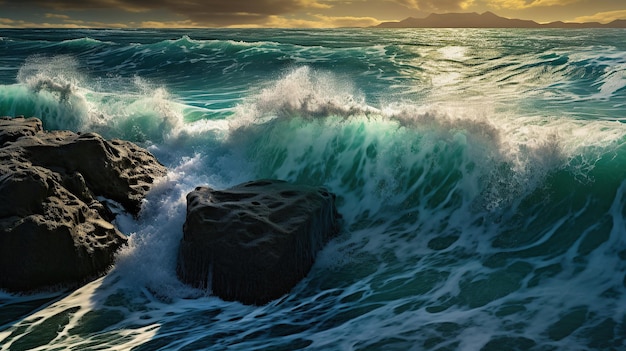 Foto coleção de ondas do mar ia generativa