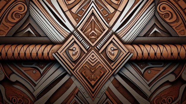 Foto coleção de padrões tribais inspirados na arte tribal, linhas ousadas e tons terrosos com uma mistura harmoniosa de cultura e estilo cinnamon brown e steel grey, com padrões únicos e versáteis.