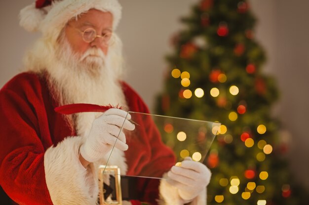 Coleção de papai noel no livro