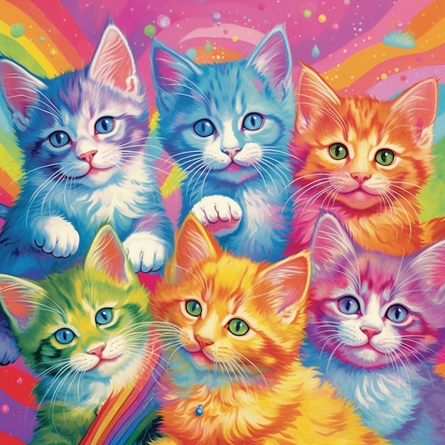 Coleção de papéis de parede de arte de gatos com pinceladas felinas
