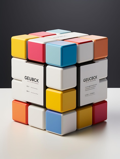 Foto coleção de rubiks cube em forma de caixa puzzle inspirado em design pack de cartão ideias de design criativo