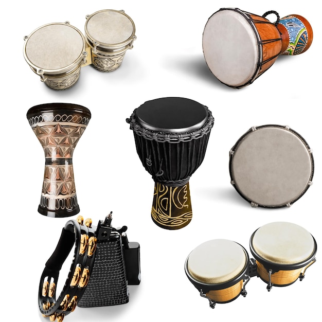 Coleção de tambores étnicos