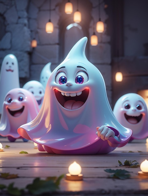 Coleção Ghostly Spectre Halloween em luz branca