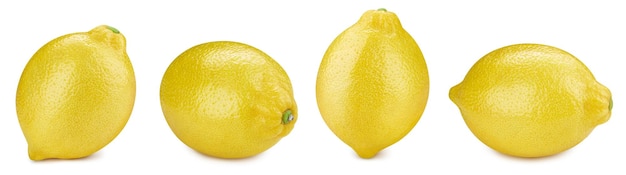Coleção limão cítrico. Limão isolado no fundo branco. Profundidade de campo total. Com patilha de recorte