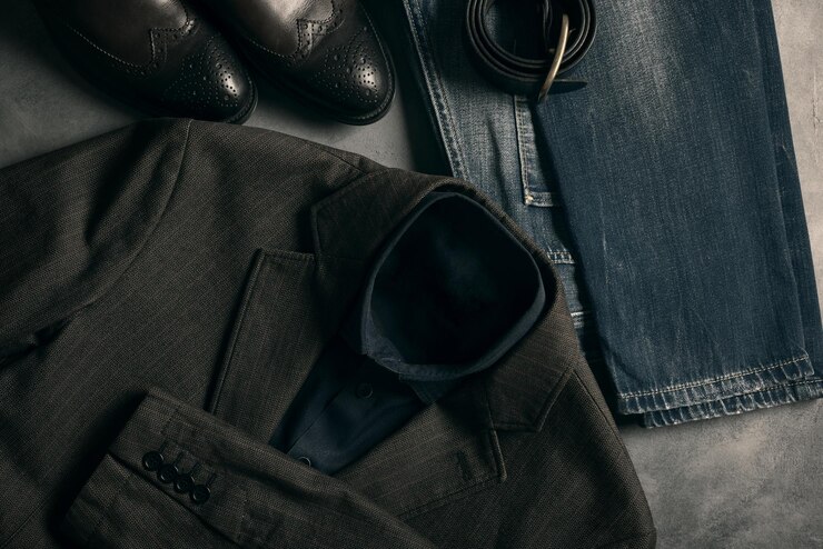 Foto coleção masculina stylexaxaa de acessórios e roupas masculinas vista superior