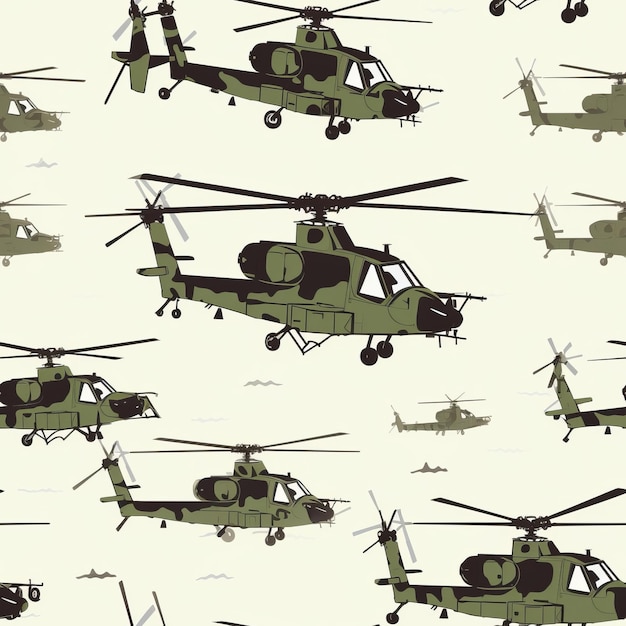 Colecção cativante de 5 helicópteros militares Apache Design vetorial plano elegante em fundo branco