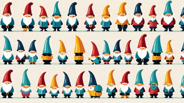 Foto colecção de gnomos de jardim quirky