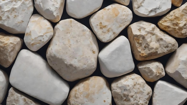 Colecção de pedras brancas de perto