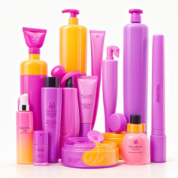 Foto colecção de produtos de beleza, conjunto de produtos de maquiagem