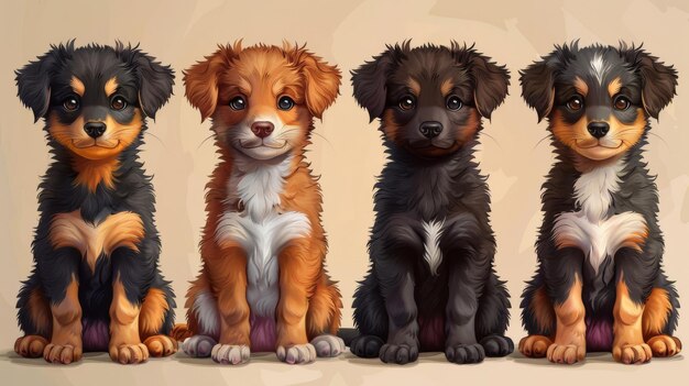 Esta colección de adorables dibujos de mascotas de cachorros ha sido desarrollada en colaboración con un destacado ilustrador