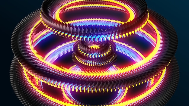 Colección de alta tecnología digital de ciencia ficción en el brillante portal de hologramas HUD de la ciencia futurista Puerta de urdimbre mágica en la fantasía del juego Tecnología brillante 3D