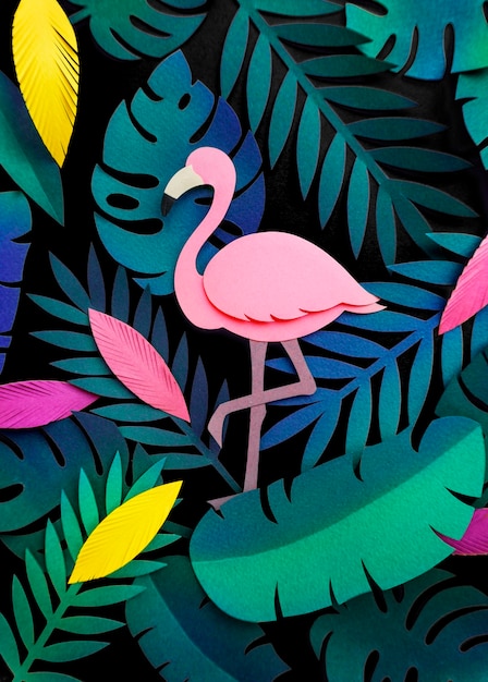 Colección de artesanía de papel botánico tropical hecha a mano