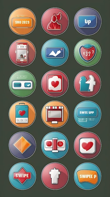 Colección de botones de deslizamiento hacia arriba Vector concepto de redes sociales ui Signo de banner de desplazamiento