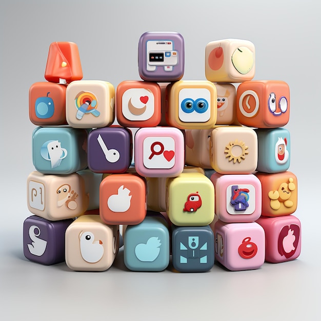 Colección de botones de iconos de redes sociales 